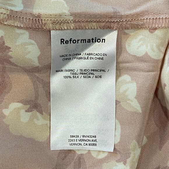 Reformation Barrow Silk Dress Bellini - Picture 9 of 12